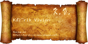 Kórik Vivien névjegykártya